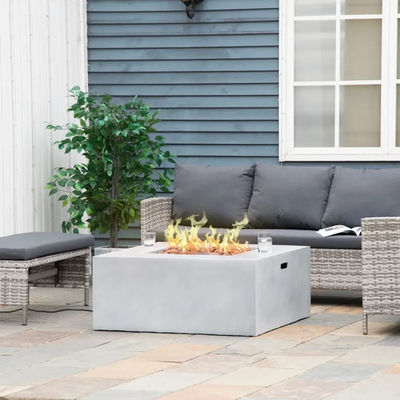 Grauwe steen propaan gaskachel vuurput tafel voor buiten binnentuin patio tuin