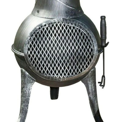 Metal Outdoor Patio Backyard Garden Camping Heavy Duty Steel Wood Burning Firepit Houtskool Fire Pit Fireplace Chimenea met Rain Cap