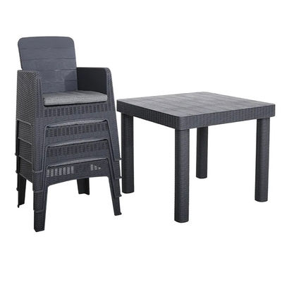 Logo Geen of aangepast logo Nordic Outdoor Stackable Plastic Eettafel en Stoel Set