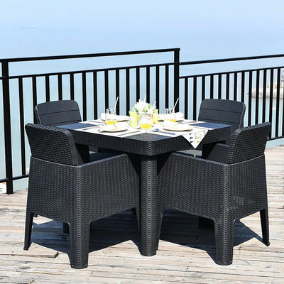 Logo Geen of aangepast logo Nordic Outdoor Stackable Plastic Eettafel en Stoel Set