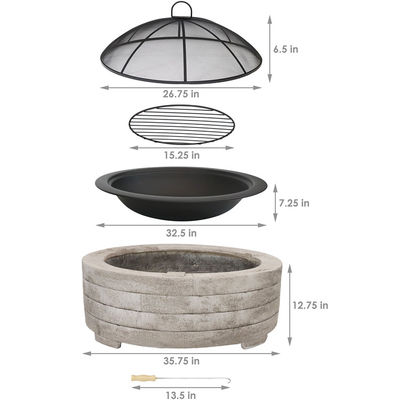 Houtskool barbecue grill vuurput schaal voor buiten patio tuin vuur camping picknick