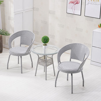 Nordic Outdoor Leisure Geweven PE Rattan Wicker Tafel en Stoel Set voor Tuinmeubilair