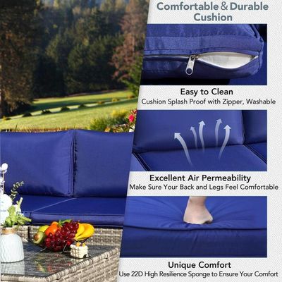 Modern Design PE Rattan Outdoor Meubels Set voor Tuin Wicker Weave Sectionele Sofa Set