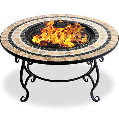 Multifunctioneel Mosaïek vuurput voor kampvuur en houtskool BBQ grill tafel