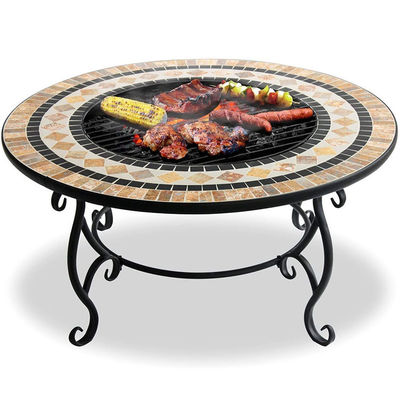 Multifunctioneel Mosaïek vuurput voor kampvuur en houtskool BBQ grill tafel