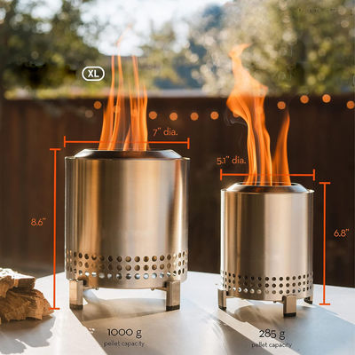 Outdoor Camping Roestvrij staal tafelvuurput met rookloze houten pellet brand