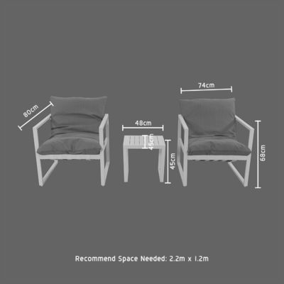 Outdoor Leisure Aluminium Tuinstoel Aluminium Lounge Set L 45 x W48 x H45cm Aluminium