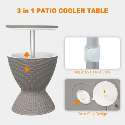 48.5*48.5*57.5cm Custom Logo Ice Cooler Lift Top Koffie Wijn Biertje Tafel voor Outdoor Camping