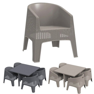 Buiten tuin stoel plastic stapelbare koffie eetkamer arm stoel villa patio fauteuil