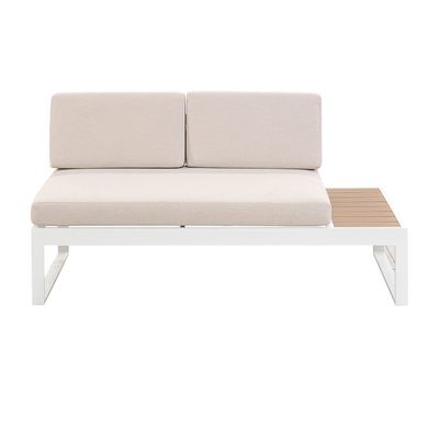 AJUNION L-vormige outdoormeubelsets Aluminium lounge set met plastic teakhouten afwerking