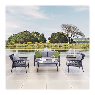 Aluminium frame AJUNION touw weeftuin Tuinmeubelen Lounge Sofa Set met HPL tafel