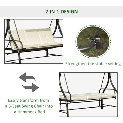 AJUNION Staal frame swing hammock stoel voor patio tuin 150kg gewicht capaciteit luifel