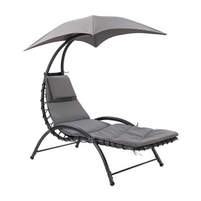 Buitenste stoel met metalen stoffen Strand Terrasse Tuin hangmat Schommelstoel met baldachin 118*171*165 cm