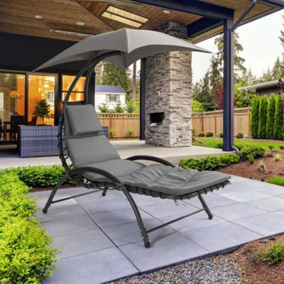 Buitenste stoel met metalen stoffen Strand Terrasse Tuin hangmat Schommelstoel met baldachin 118*171*165 cm