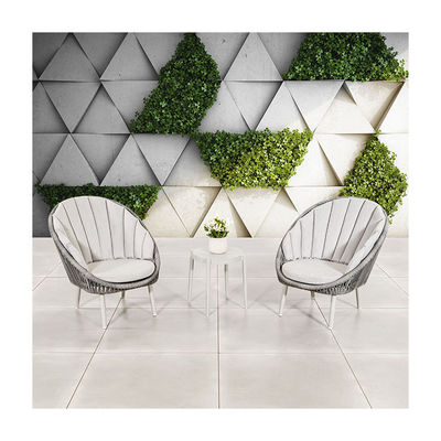 Draadweef Tuin Balkonmeubelen 3 stukken Aluminium Lounge Set met zijtafel door AJUNION