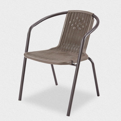 Hotel Tuin Balkon Strand Stapelbare fauteuil Geweven PE Rattan Wicker Eetstoel