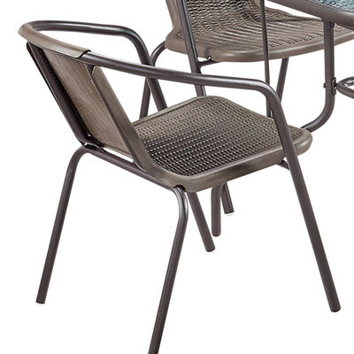 Hotel Tuin Balkon Strand Stapelbare fauteuil Geweven PE Rattan Wicker Eetstoel