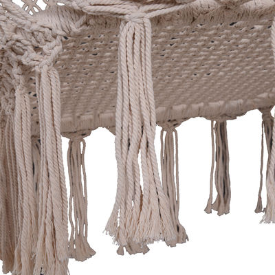 AJUNION Macrame hammock hangende schommelstoel metaal frame katoenen touw post verpakking Y