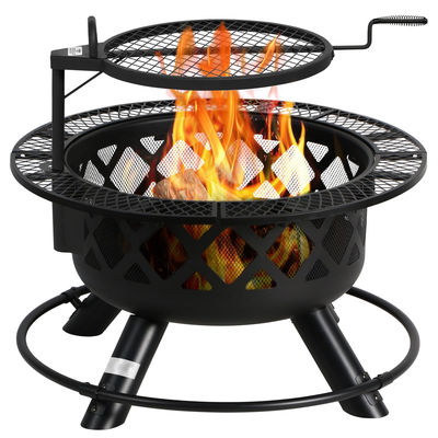 Buiten Tuin AJUNION Afneembare Kookgrill 27 pond Buiten Hout Brandende Vuurput