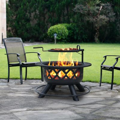 Buiten Tuin AJUNION Afneembare Kookgrill 27 pond Buiten Hout Brandende Vuurput