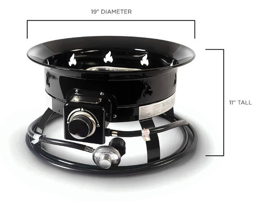 Outdoor Camping Steel Gas Fire Pit 58000 BTU Propane Portable Pit door AJUNION
