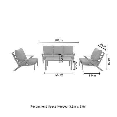Aluminium frame AJUNION 4 stukken Outdoor meubel set voor recreatieve faciliteiten en patio
