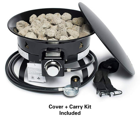 Outdoor Camping Steel Gas Fire Pit 58000 BTU Propane Portable Pit door AJUNION