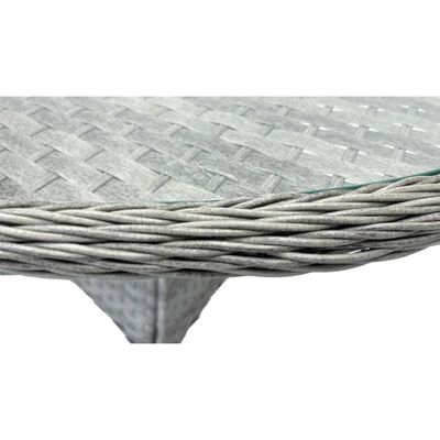 9 zitplaatsen Outdoor dining set met ronde tafel en kussens door AJUNION Rattan Furniture