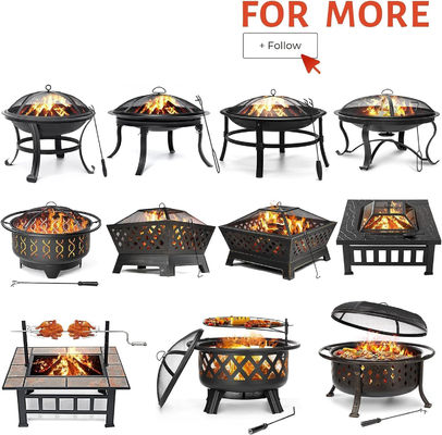 Ronde stalen hout brandende vuurput voor buiten tuin en achtertuin barbecue grill