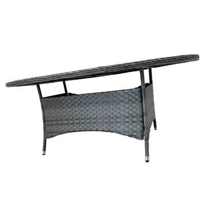 9 zitplaatsen Outdoor dining set met ronde tafel en kussens door AJUNION Rattan Furniture