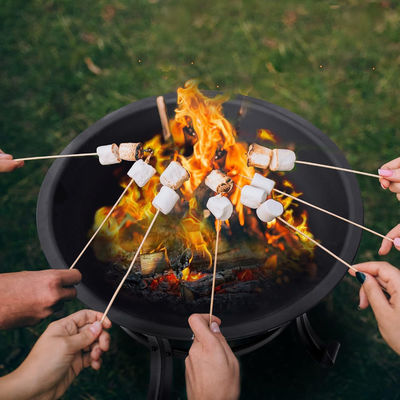 Ronde stalen hout brandende vuurput voor buiten tuin en achtertuin barbecue grill