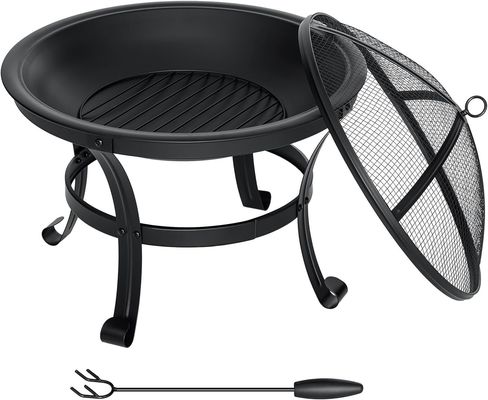 Ronde stalen hout brandende vuurput voor buiten tuin en achtertuin barbecue grill