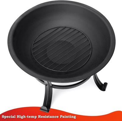 Ronde stalen hout brandende vuurput voor buiten tuin en achtertuin barbecue grill