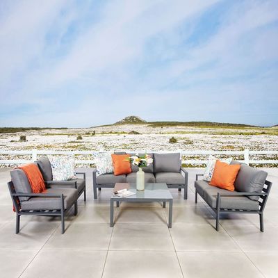 AJUNION 5 Piece Aluminium Outdoor Meubels Set Tuinbank Patio Zitkamer Set