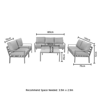 AJUNION 5 Piece Aluminium Outdoor Meubels Set Tuinbank Patio Zitkamer Set