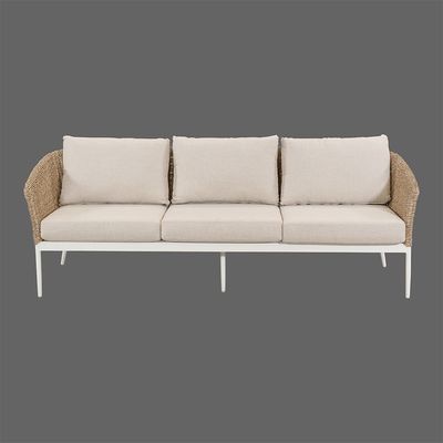 Aluminium frame All Weather Patio Meubels Set met Rattan Weave Sofa en Koffietafel