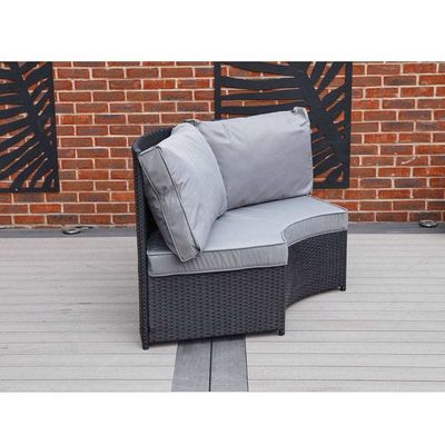 AJUNION 8 zitplaatsen Rond Rattan Tuinmeubilair Eetkamer Set met 10 cm kussensdikte