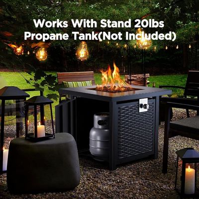 28"D x 28"W x 25"H Vierkante Buiten Propane Brandplaats Tafel 50000 BTU Staal Rookloos