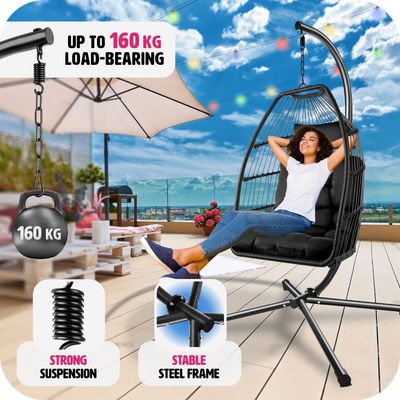 Opvouwbare hangende stoel voor het verpakken van de e-mail in de woonkamer inclusief AJUNION Patio Swing Chair
