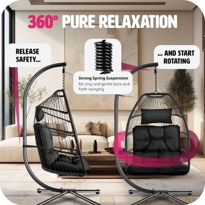 Opvouwbare hangende stoel voor het verpakken van de e-mail in de woonkamer inclusief AJUNION Patio Swing Chair