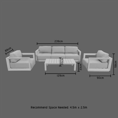 Aluminium modulaire patio meubels AJUNION 4 stukken Outdoor Lounge Sofa Set voor buiten