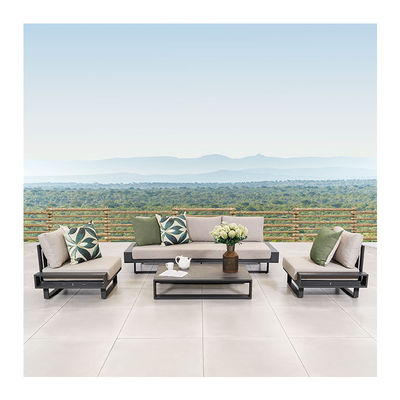AJUNION Luxe Aluminium Sofa Set Meubelen met koffie tafel Grootte L 120 x W80 x H26cm