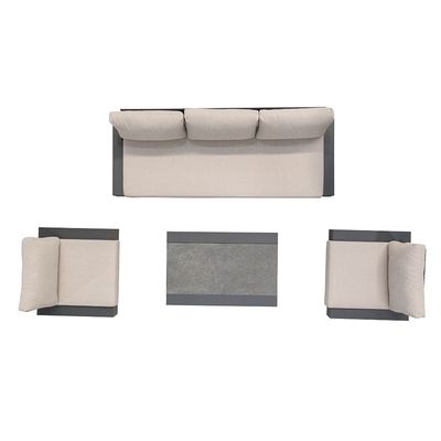 AJUNION Luxe Aluminium Sofa Set Meubelen met koffie tafel Grootte L 120 x W80 x H26cm