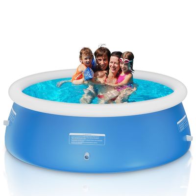 Extra groot rond PVC familie zwembad AJUNION 12ft x 33in voor buiten tuin plezier
