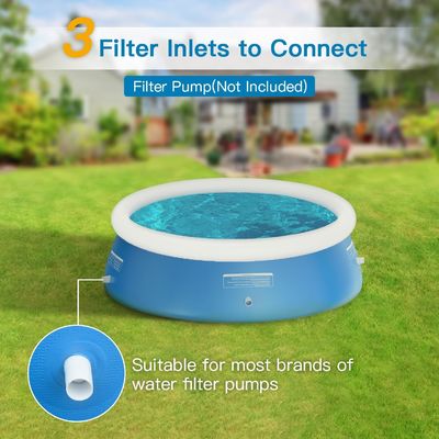 Extra groot rond PVC familie zwembad AJUNION 12ft x 33in voor buiten tuin plezier
