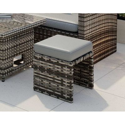 AJUNION PE Rattan Tuin Eetkamermeubilair Set met Opstaande Eettafel L96xW49xH35cm