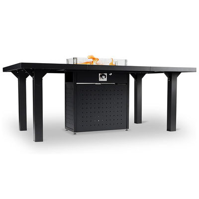 Rectangular Eetkamer Rookloze vuur tafel Propaan gas vuur put tafel voor patio tuin