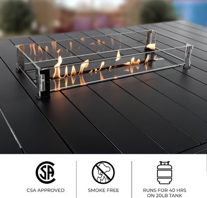 Rectangular Eetkamer Rookloze vuur tafel Propaan gas vuur put tafel voor patio tuin