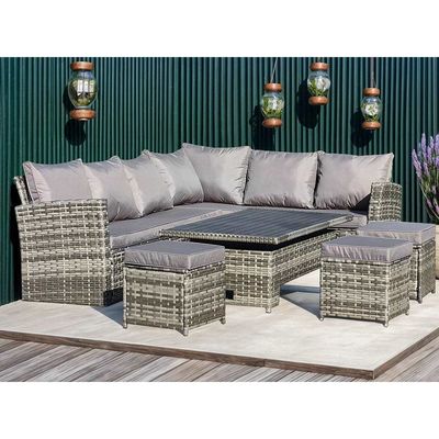 AJUNION Moderne 9 zitplaatsen tuin eetkamer met verstelbare eettafel en tuin