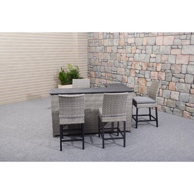 PE Wicker Rattan Outdoor High Bar Stoel en Tafel Set voor Moderne Eetkamermeubilair